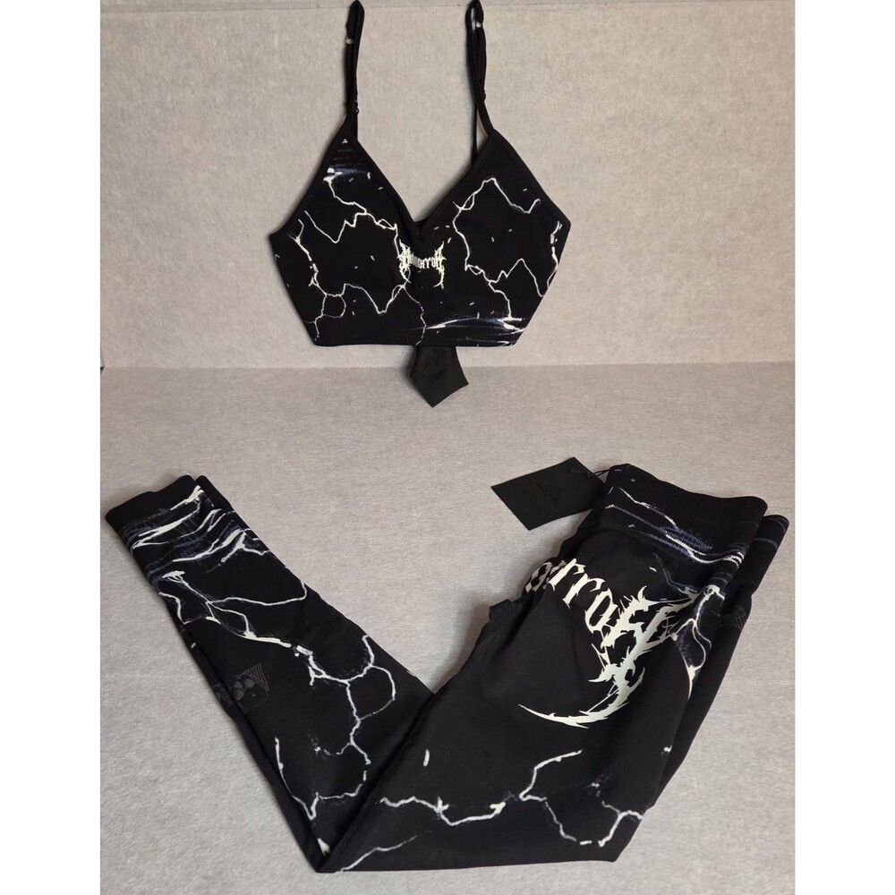 CIVIL REGIME No Tomorrow Thunderstruck Medium Bra Leggings 2 Piece Set NWT